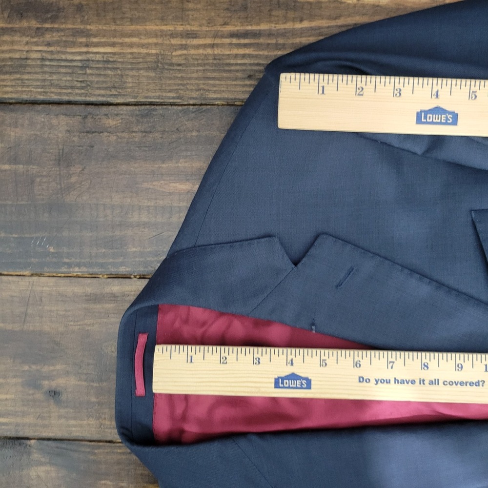 Charles Tyrwhitt Mens Sport Coat Navy Surgeon Half Canvas 120s Wool 42R Slim Fit - Picture 4 of 14